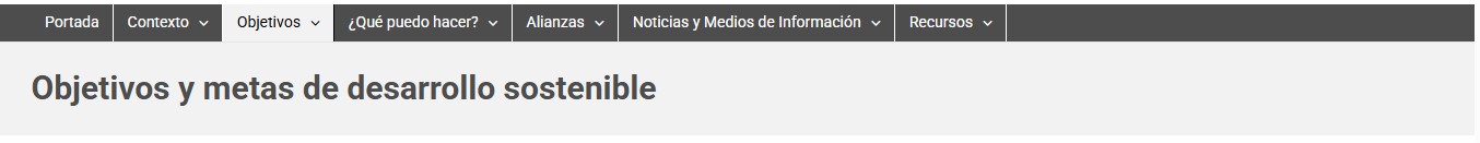 Navegación institucional ODS